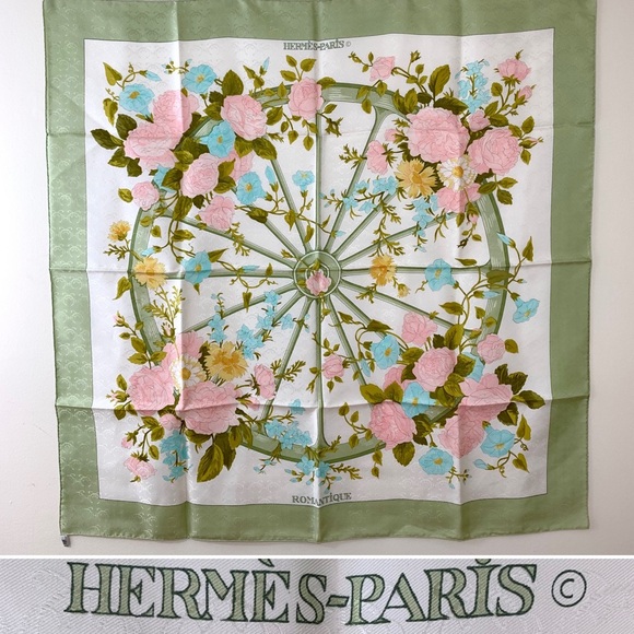 Hermes Accessories - Vintage Hermès Paris Romantique silk scarf
